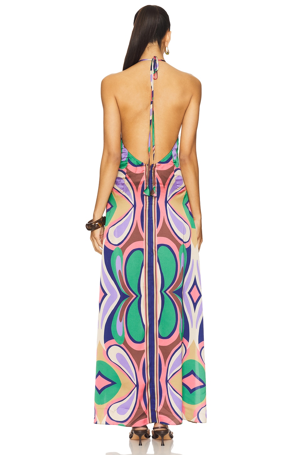 ATELIER SIX - misa Sims Shoulder Bow Halter Gown PA/PK | Tadashi Shoji