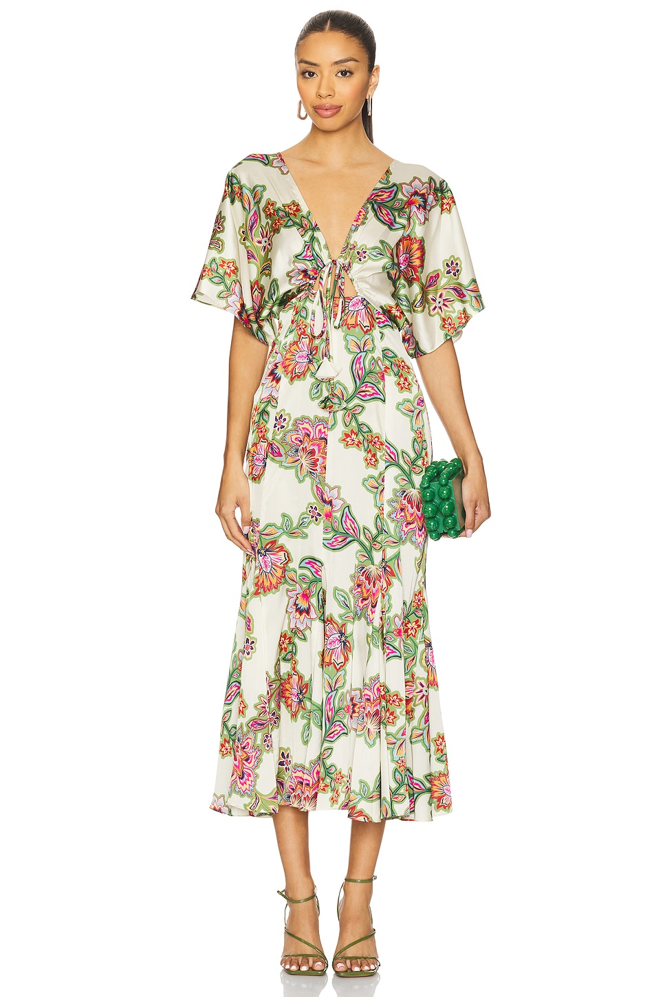 MISA Los Angeles MIDI-KLEID IRENA in Floral Lattice | REVOLVE