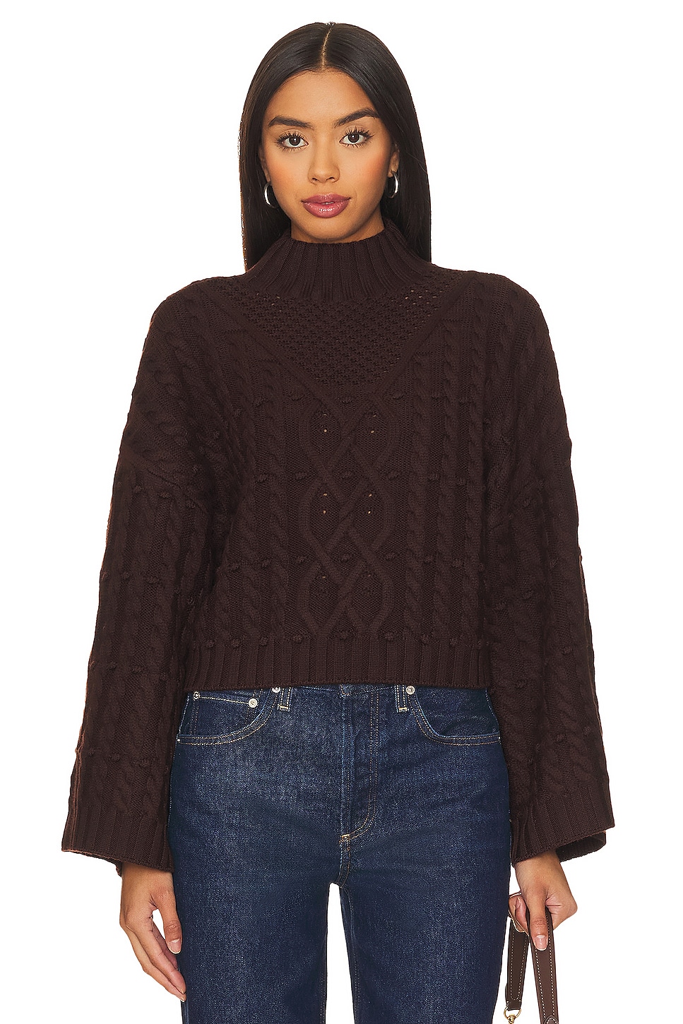 MISA Los Angeles Oona Top in DARK BROWN