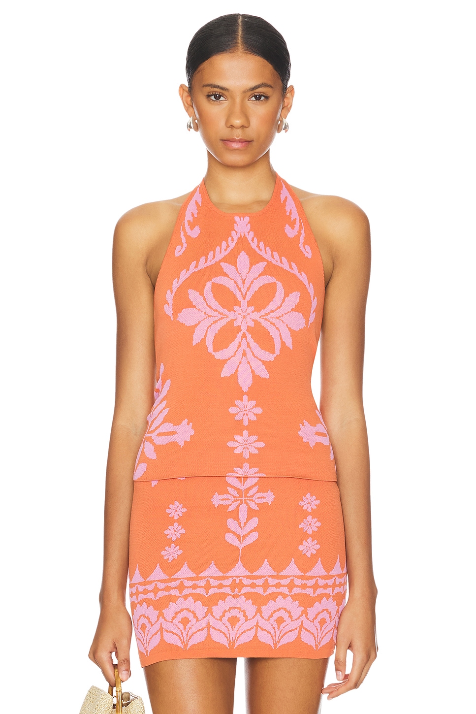 misa MISA Los Angeles Hali Top in Pink Flora Santiago | REVOLVE