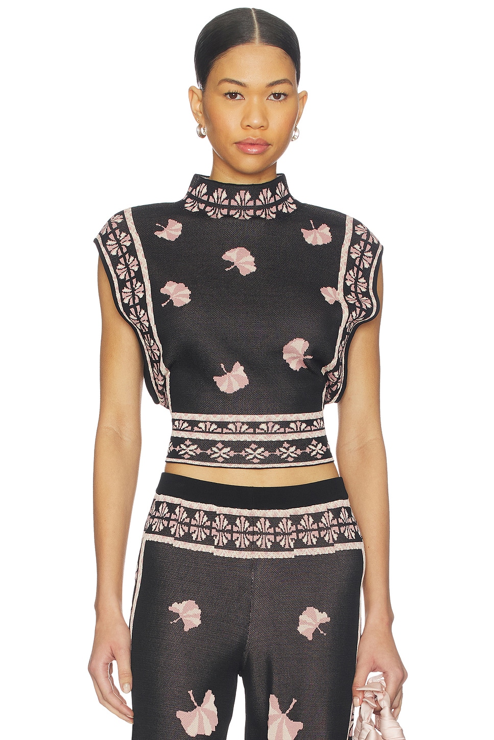 MISA Los Angeles Alva Top in Ginko Border | REVOLVE
