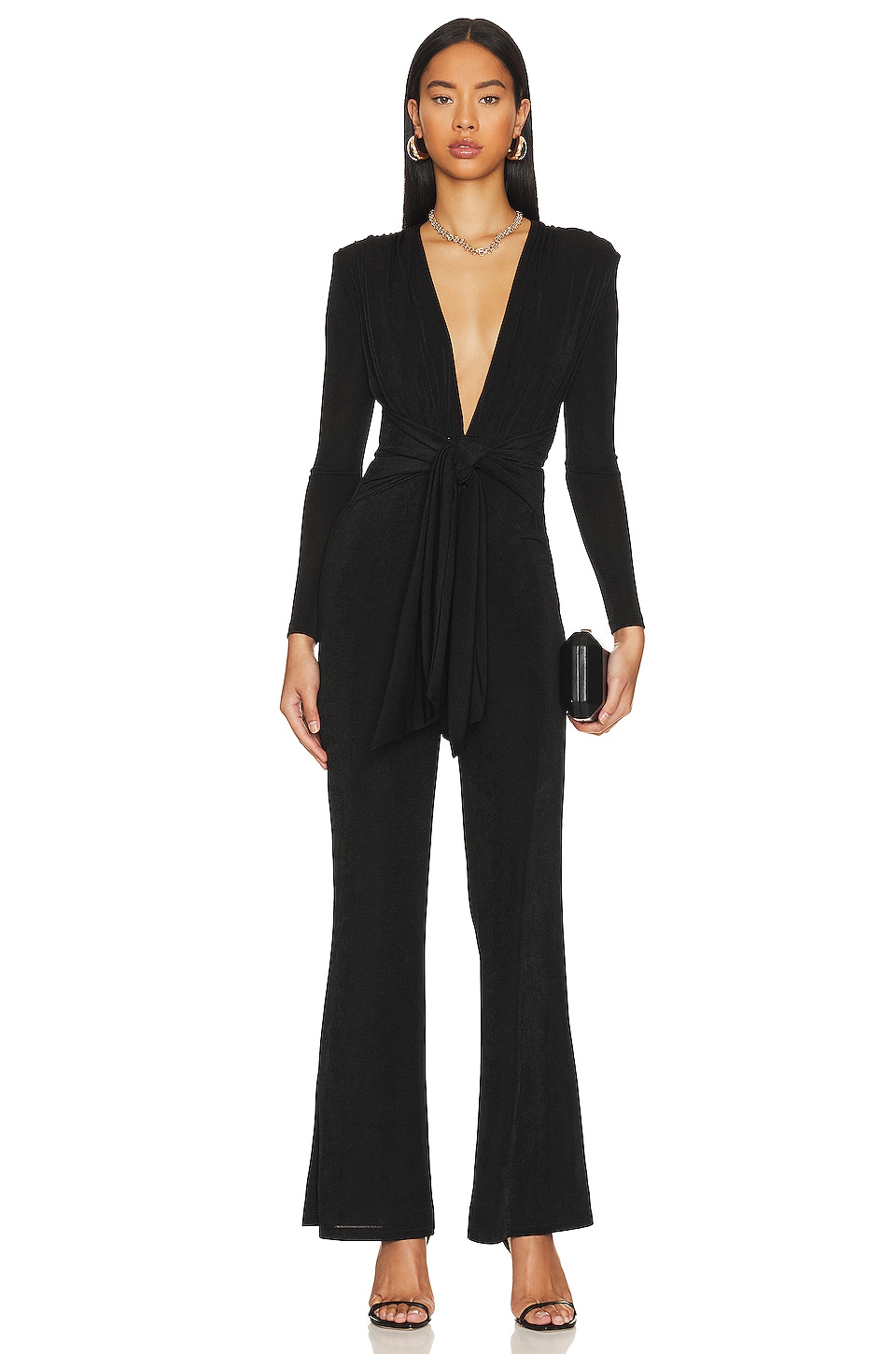 MISHA Thelka Slinky Jumpsuit in Black | REVOLVE