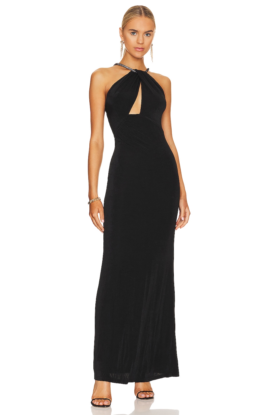 MISHA Feodora Slinky Gown in Black | REVOLVE