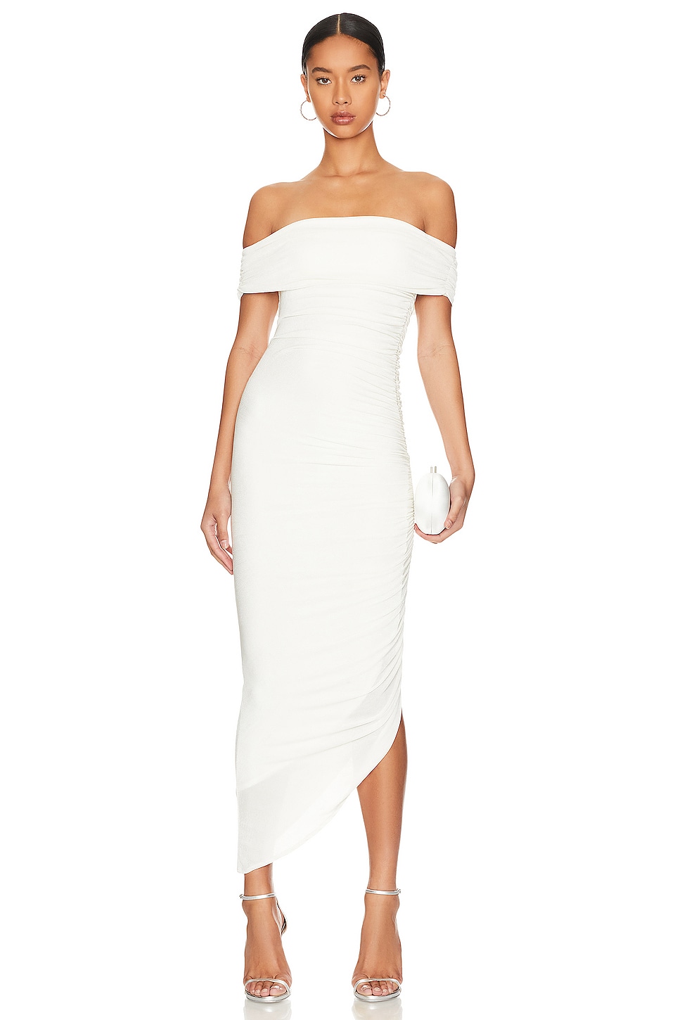 MISHA Keoni Slinky Midi Dress in Ivory | REVOLVE