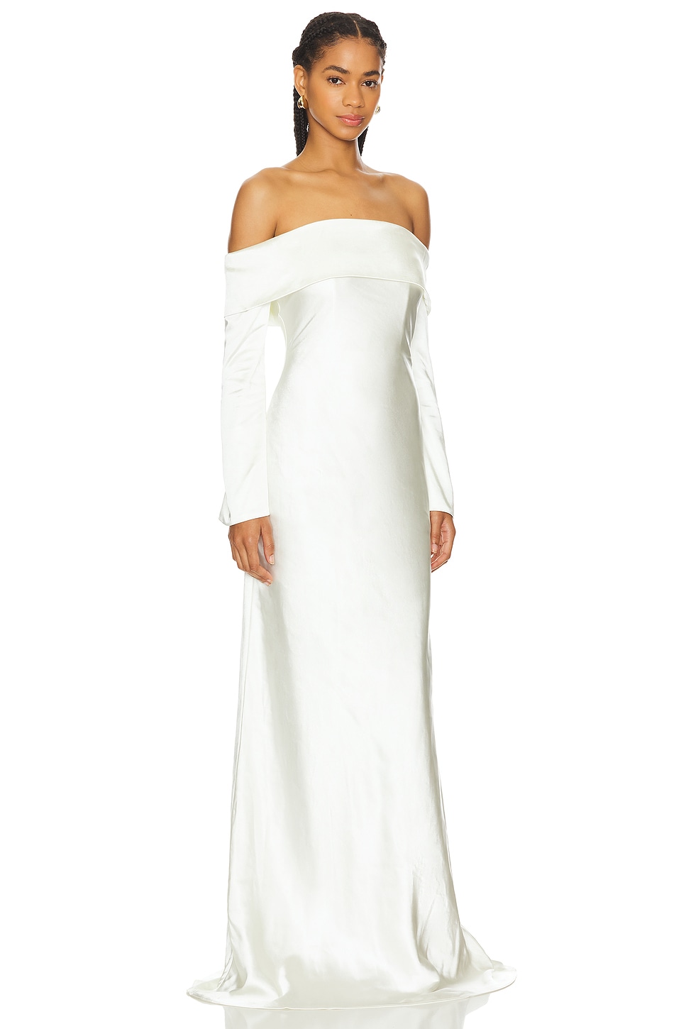 Bianca Off Shoulder Long Sleeve Gown