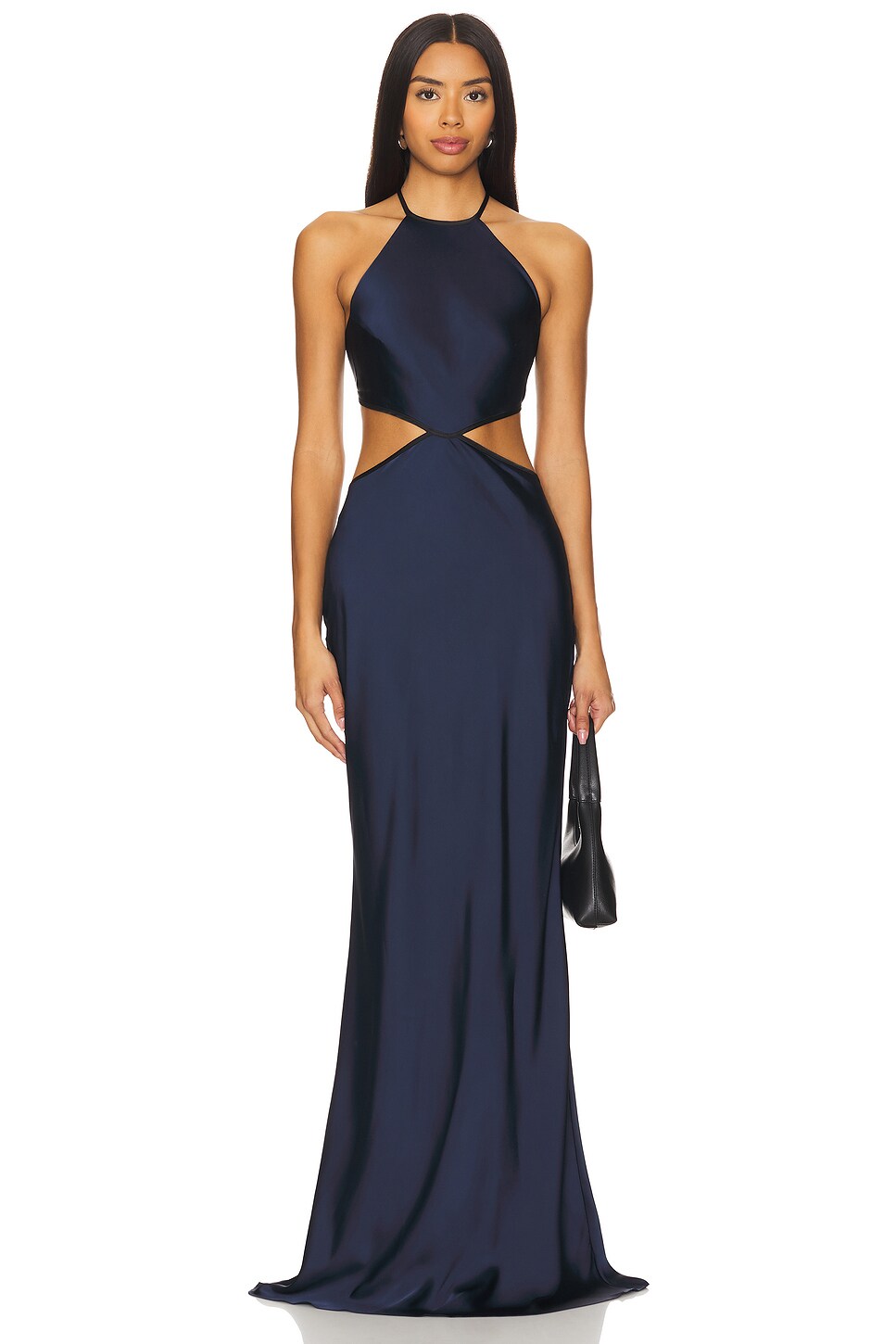 MISHA Edem Midi Dress in Indigo Blue & Black | REVOLVE