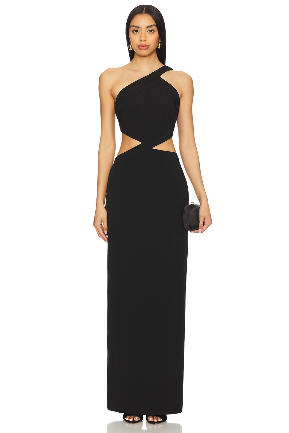 MISHA Drew Gown in Black REVOLVE