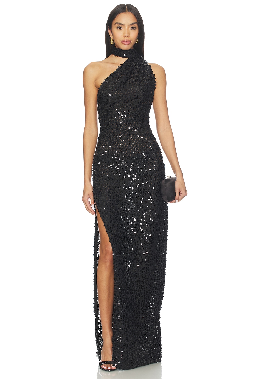 white christmas dresses Joostricot Black Sequins Crochet Mini Dress M / Black