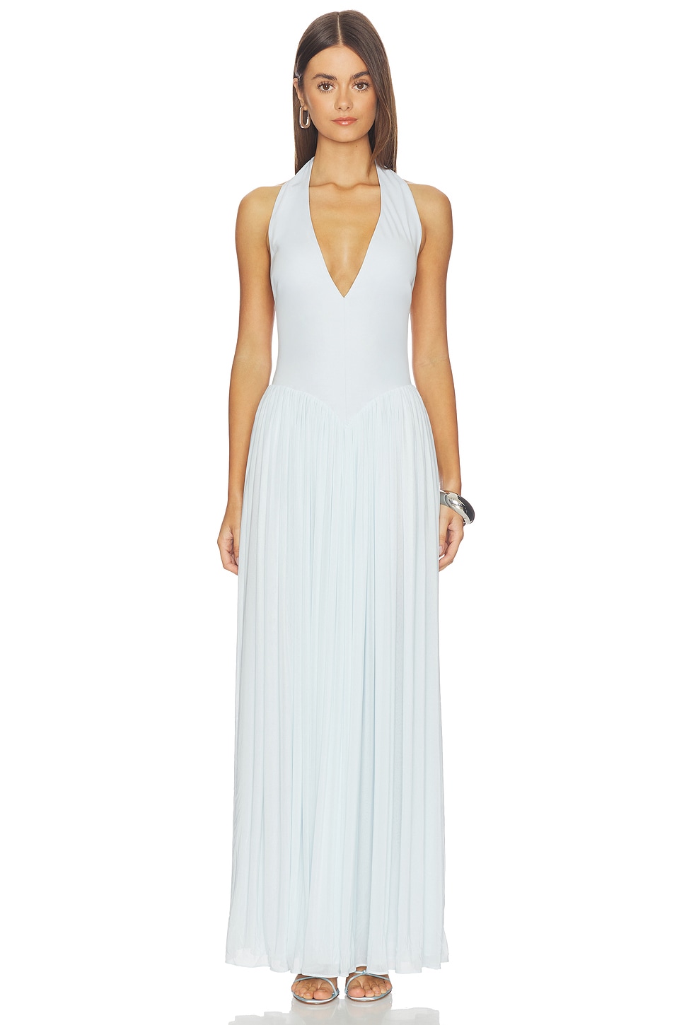 MISHA The Opelia Jersey Maxi Dress in Skywriting | REVOLVE