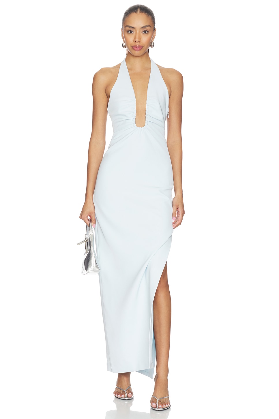 MISHA The Lusi Crepe Maxi Dress in Skywriting | REVOLVE