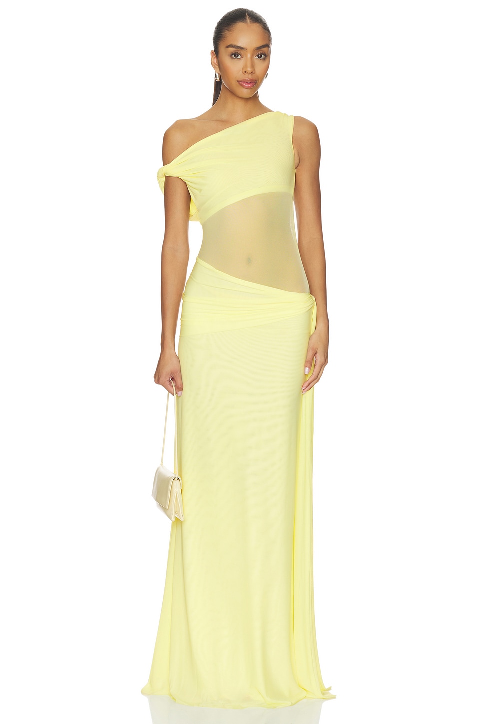 sisal mesh dress MISHA The Sisal Mesh Dress in Lemon