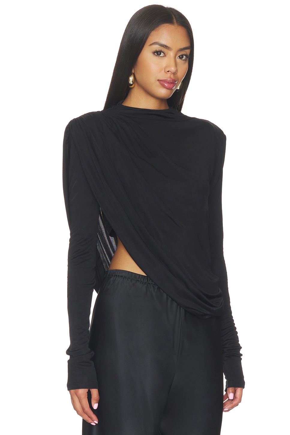 The Draped Sheen Jersey Top - thumbnail 3
