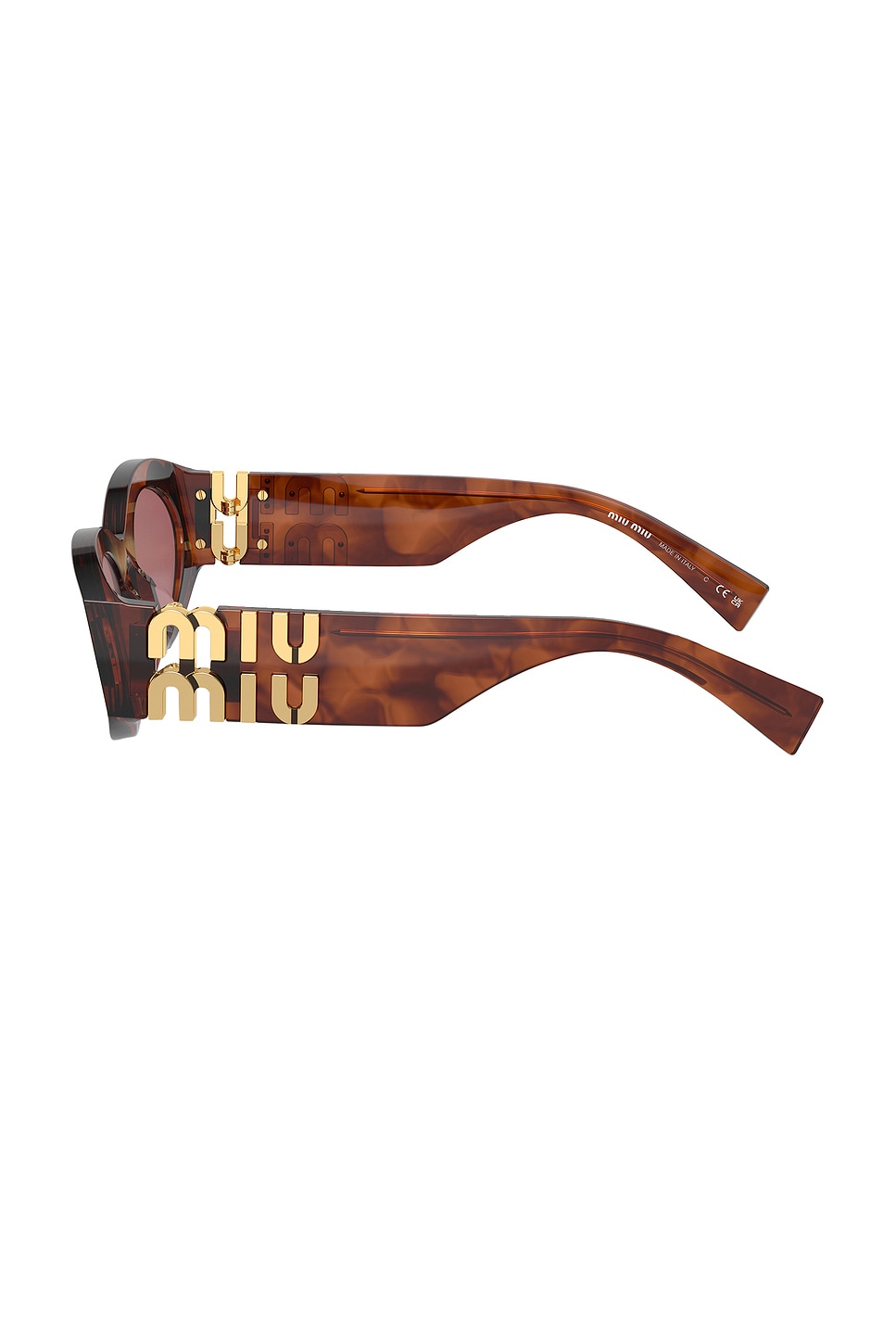 miu❁﻿ Miu Miu Oval Sunglasses in Striped Tobacco | REVOLVE