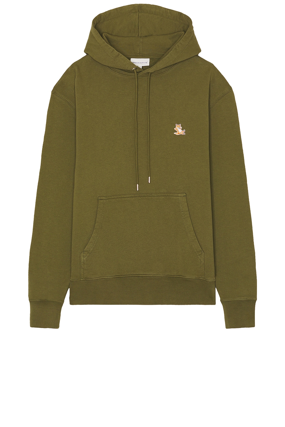 Maison Kitsune Chillax Patch Regular Hoodie in Military Green