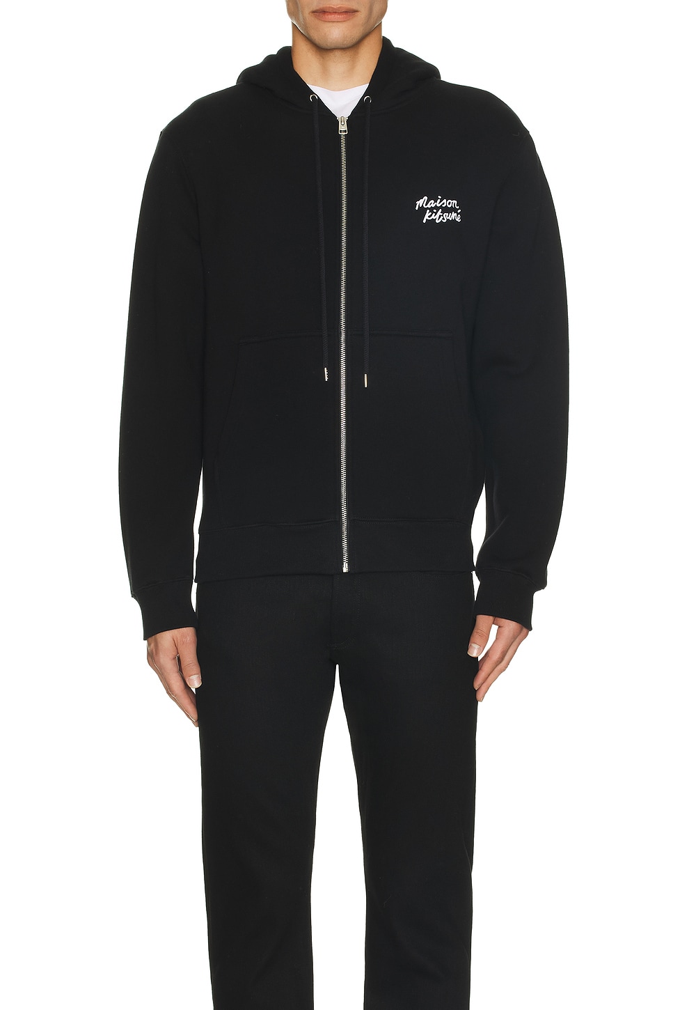 パーカー・フーディ MAISON KITSUNE Handwriting Comfort Zip-up Hood Black MAISON KITSUNÉ Handwriting Comfort Zipped Hoodie in Black