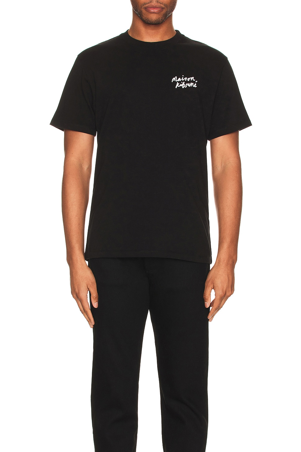 Maison Kitsune Mini Handwriting Classic Tee in Black | REVOLVE