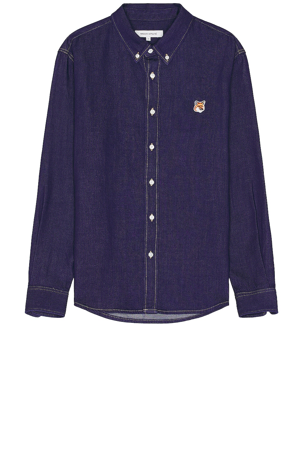 Maison Kitsune Casual Shirt in Indigo | REVOLVE