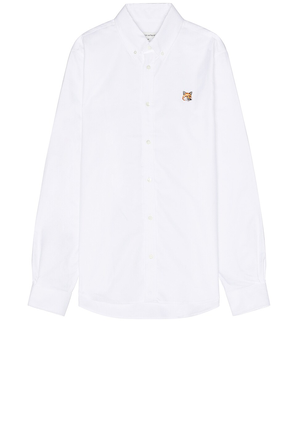 Maison Kitsune Button Down Classic Shirt in White | REVOLVE