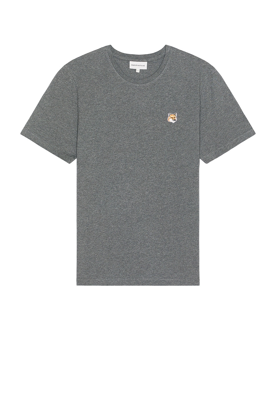 Maison Kitsune Fox Head Patch Regular T-Shirt in Dark Grey