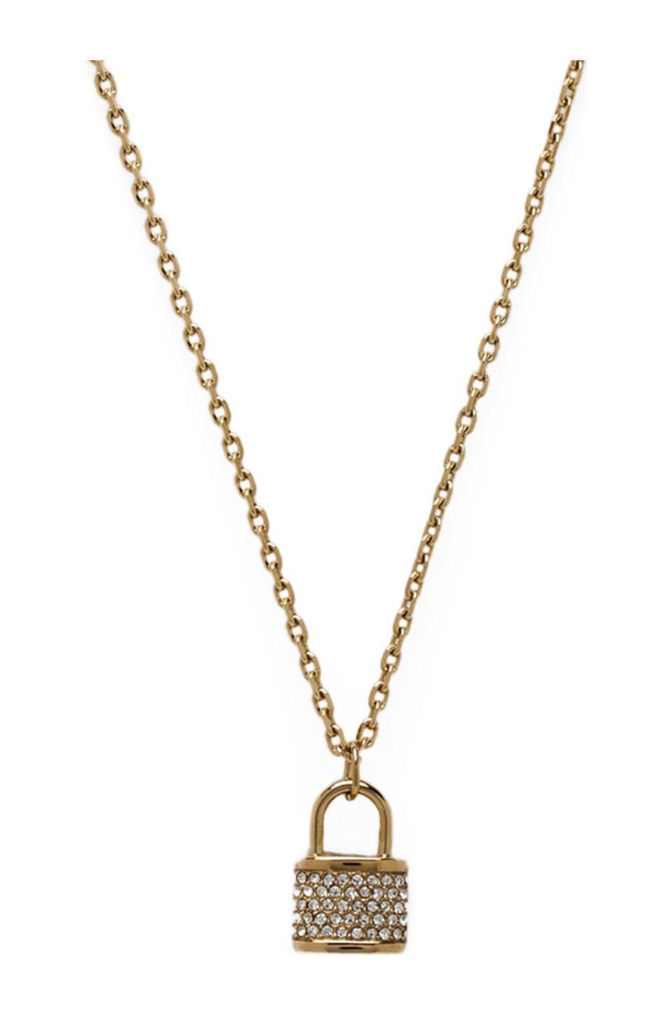 michael kors gold lock necklace