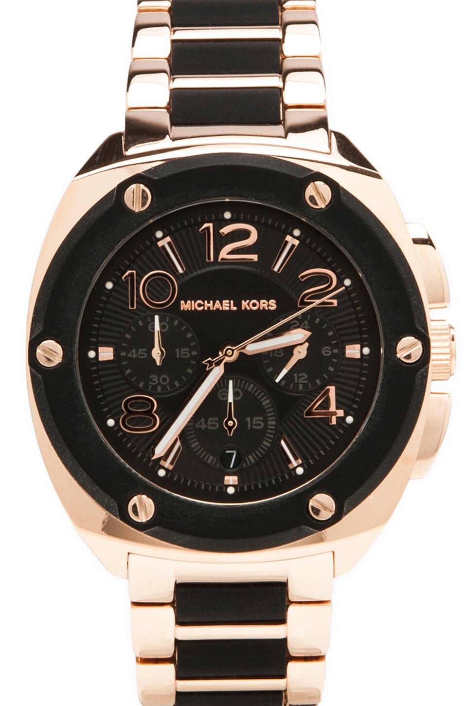 Michael Kors Tribeca Chronograph Watch in Black/Rosegold