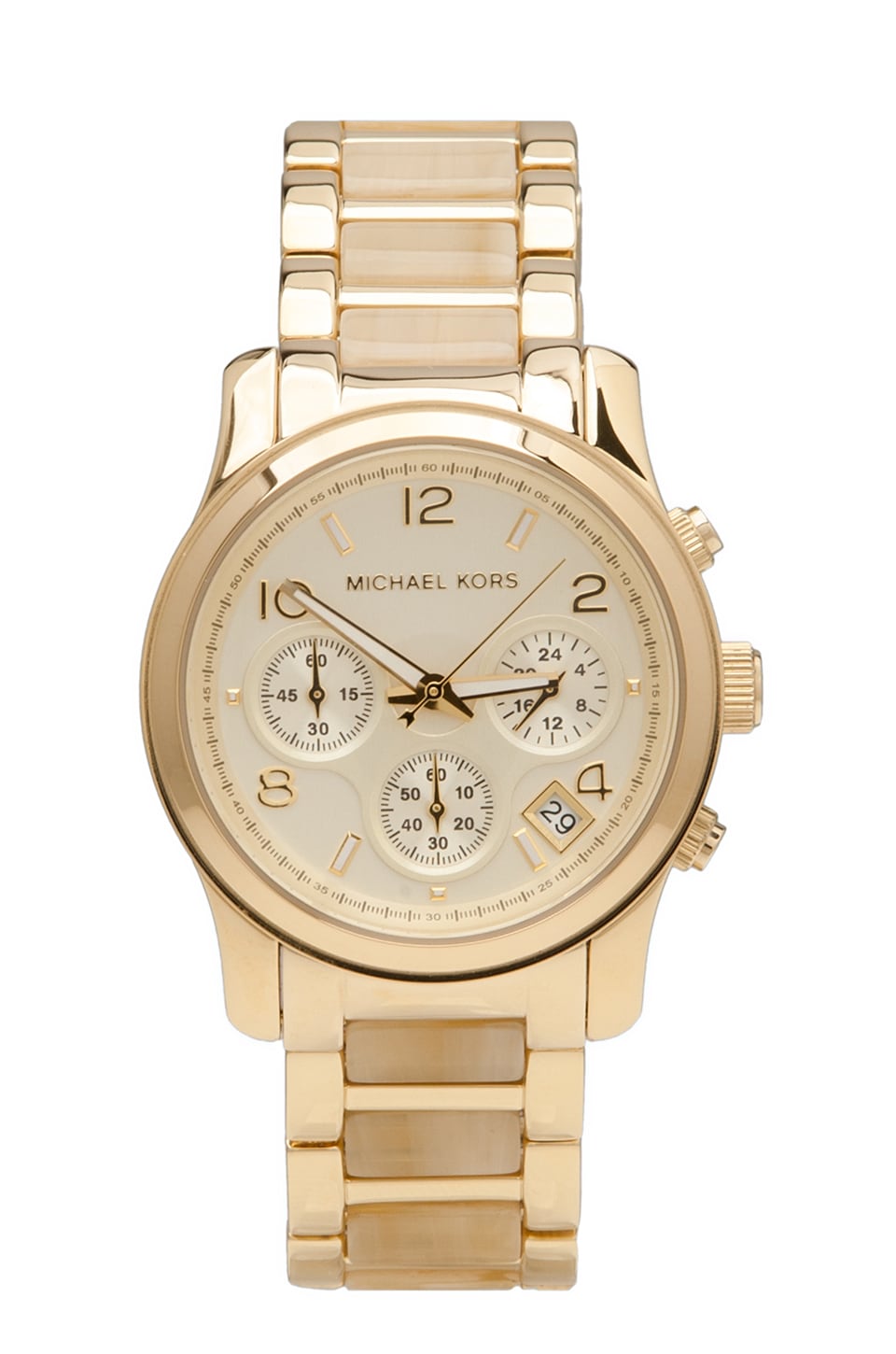 Michael Kors Runway Chronograph Watch in Bone & Gold | REVOLVE