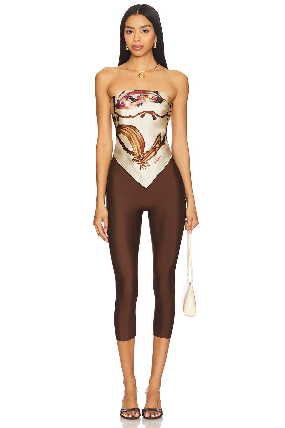 Silk Printed Scarf Top