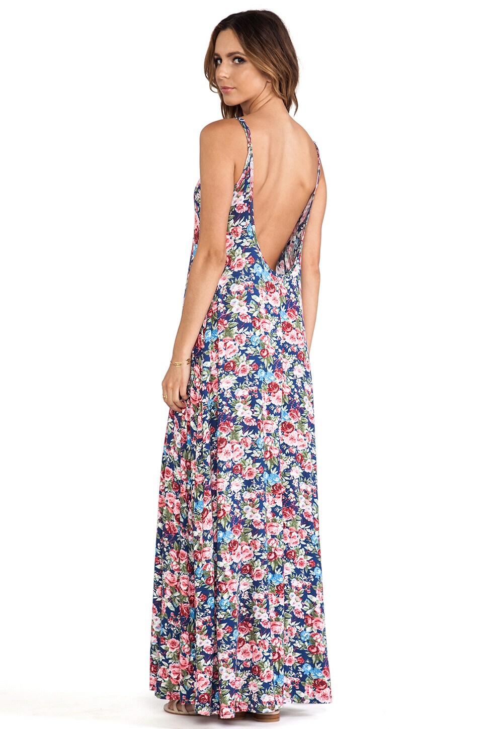 Michael Lauren Gage Deep Back Maxi Dress in Country Pink | REVOLVE