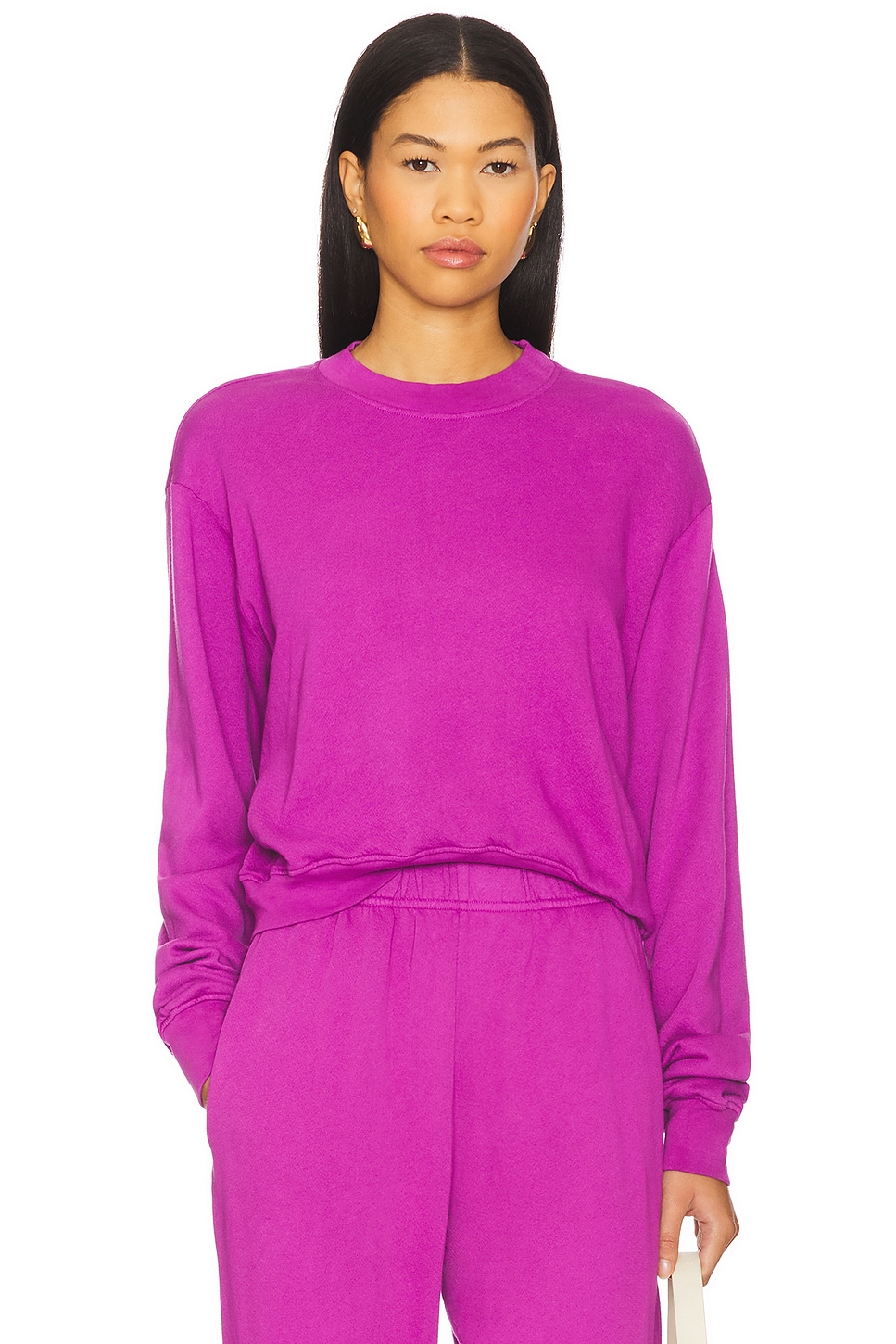 Michael Lauren Exon Crew Neck Pullover in Berry Burst REVOLVE