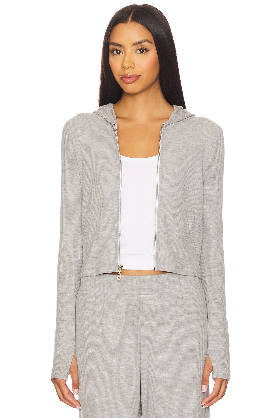 Aris Fitted Crop Zip Up Hoodie