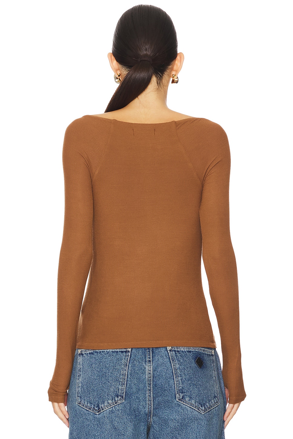 Michael Lauren Kaleb Long Sleeve W/ Square Neckline Top thumbnail
