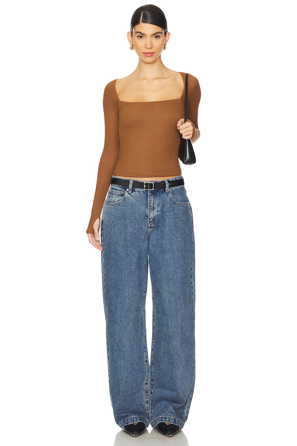 Michael Lauren Kaleb Long Sleeve W/ Square Neckline Top thumbnail