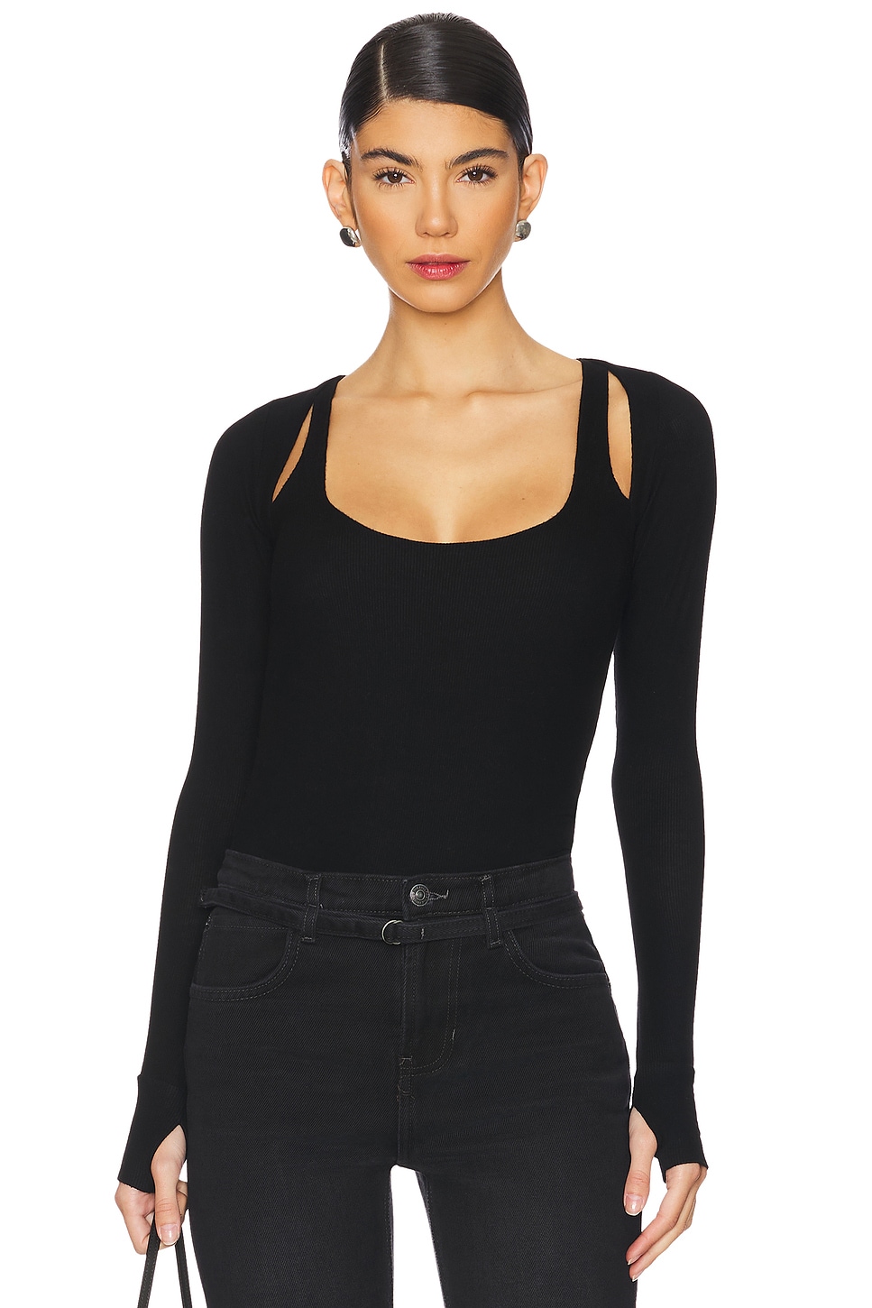 Stanfield Long Sleeve Fitted Scoop Neck With Cutouts