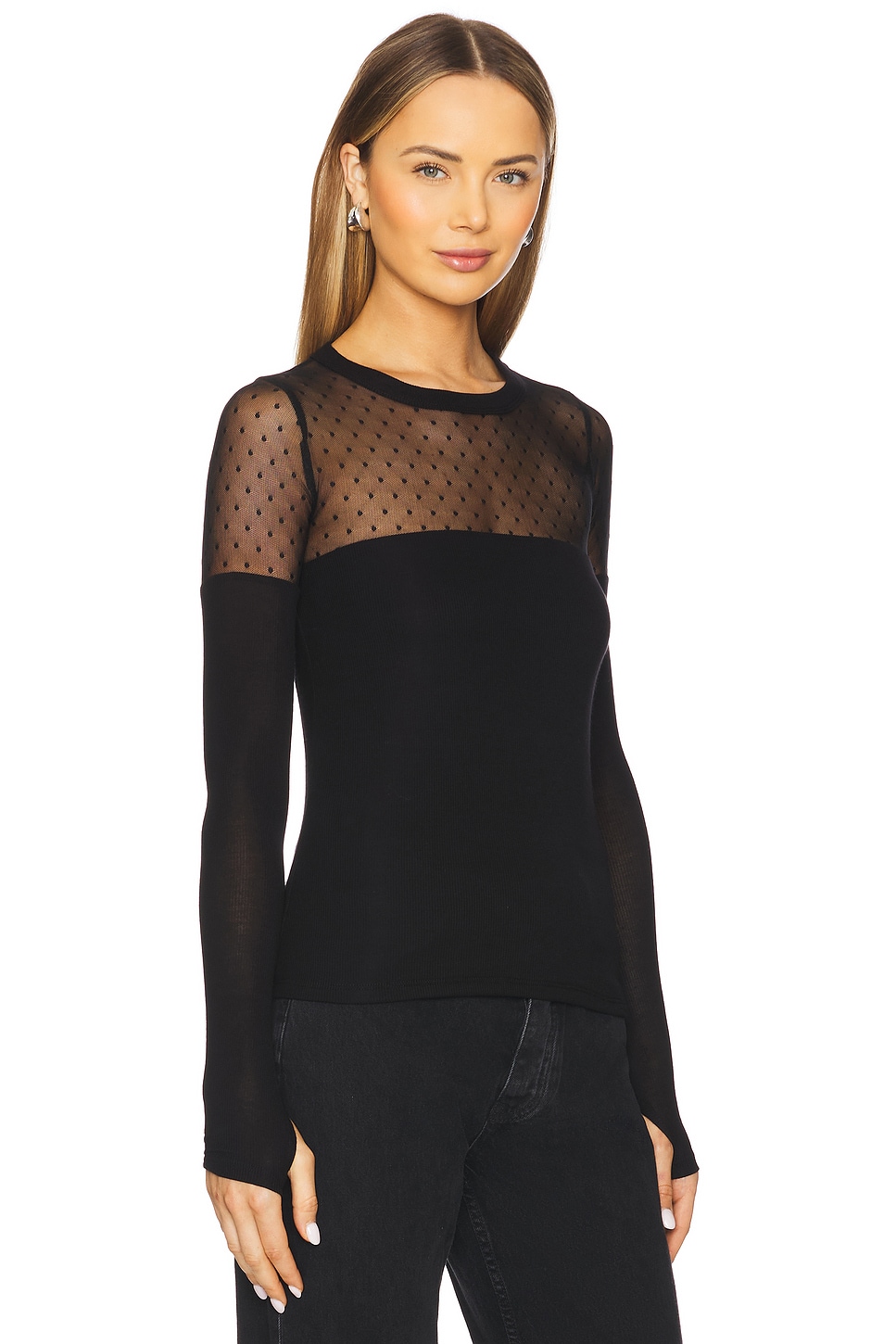 Michael Lauren Herbert 1/2 Lace Top thumbnail