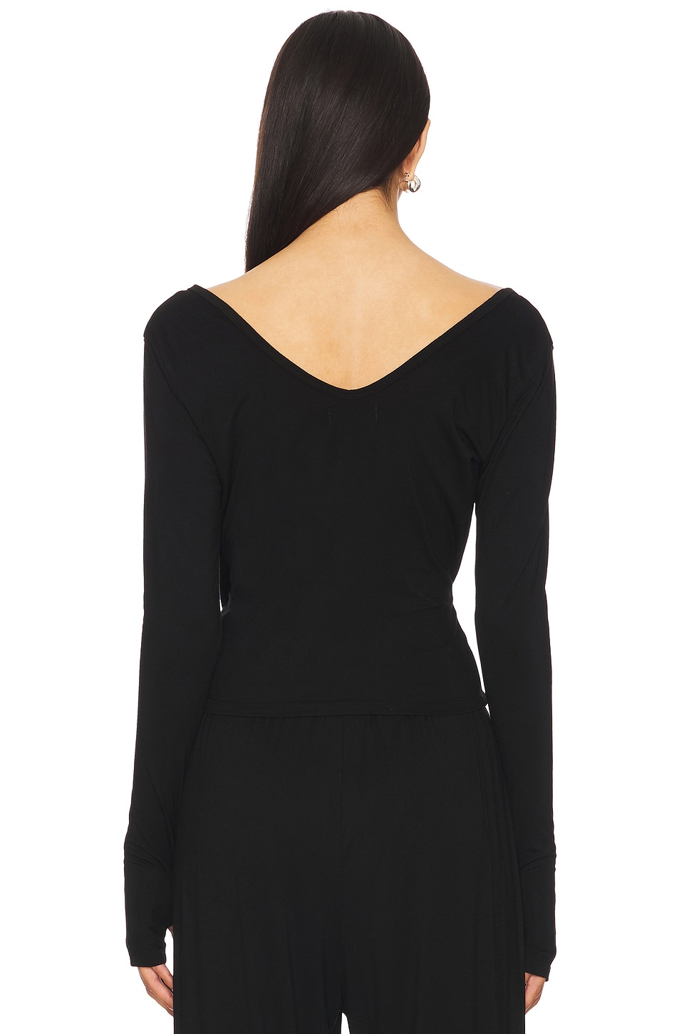 Aziel Long Sleeve Cross Front Top - Thumbnail 3