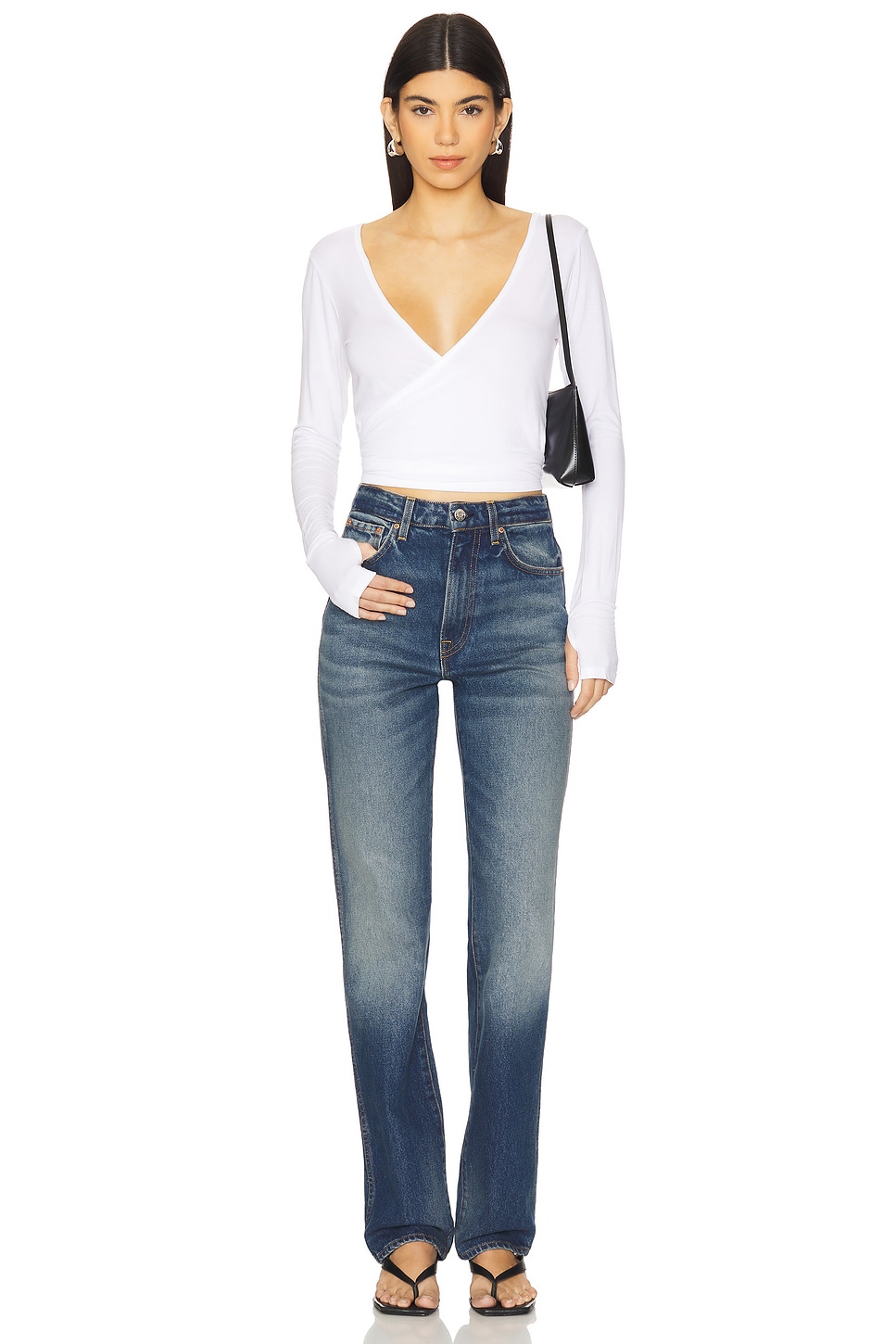 Aziel Long Sleeve Cross Front Top
