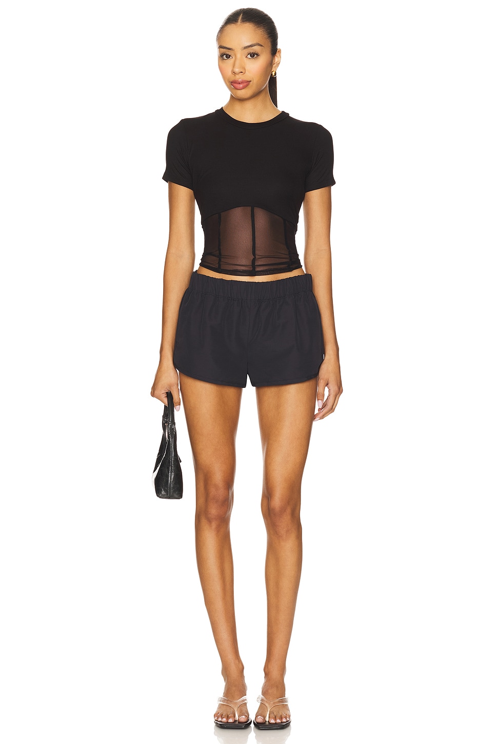 Ember Rib Mesh Corset Tee