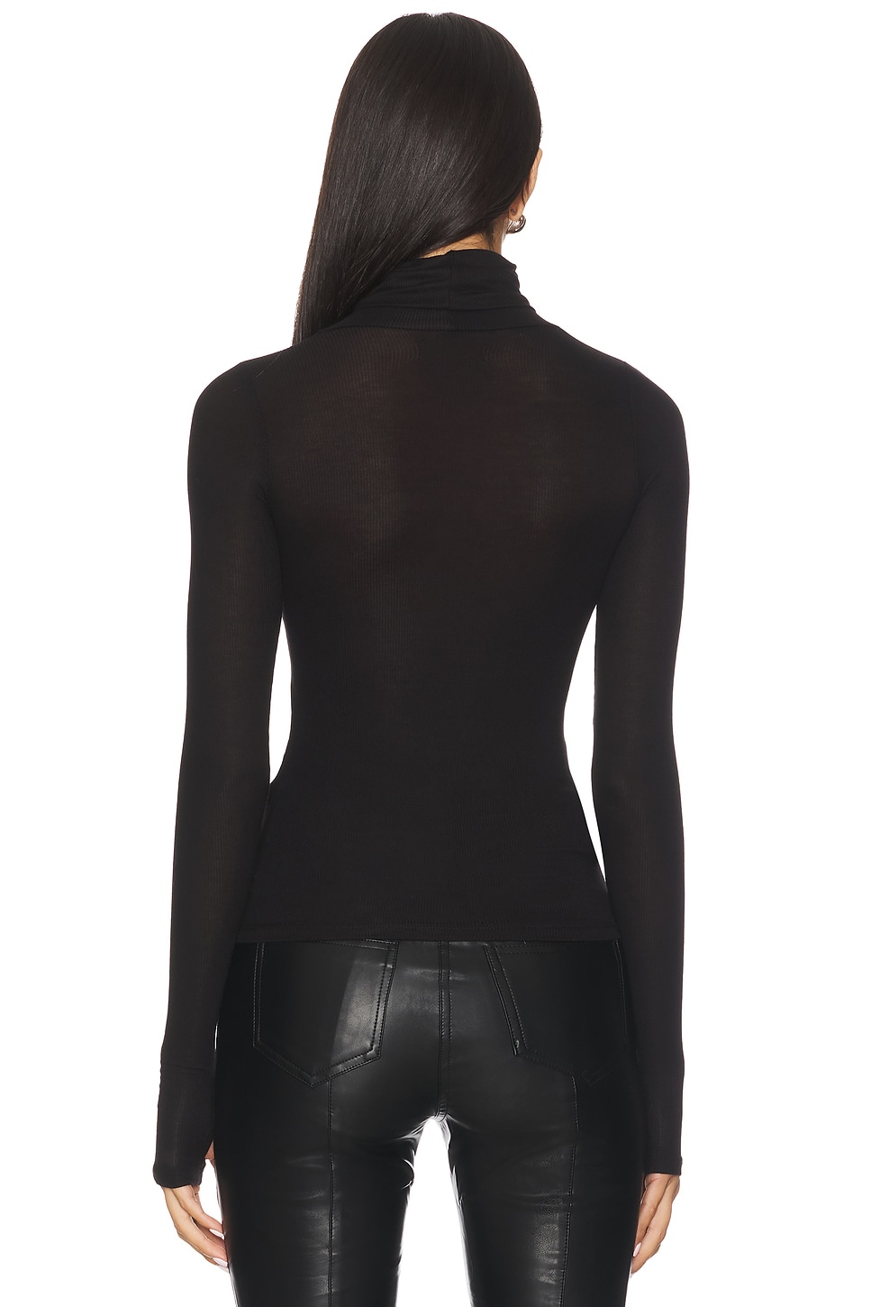 Michael Lauren Rem Long Sleeve Fitted Turtleneck Top