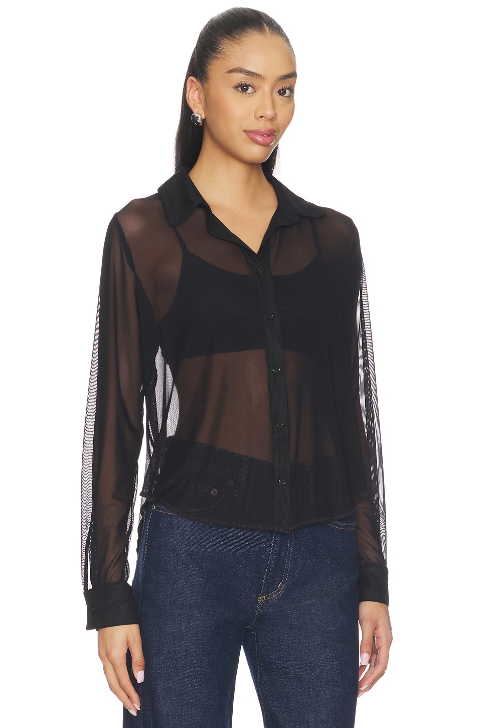 Alameda Mesh Long Sleeve Button Up - thumbnail 3