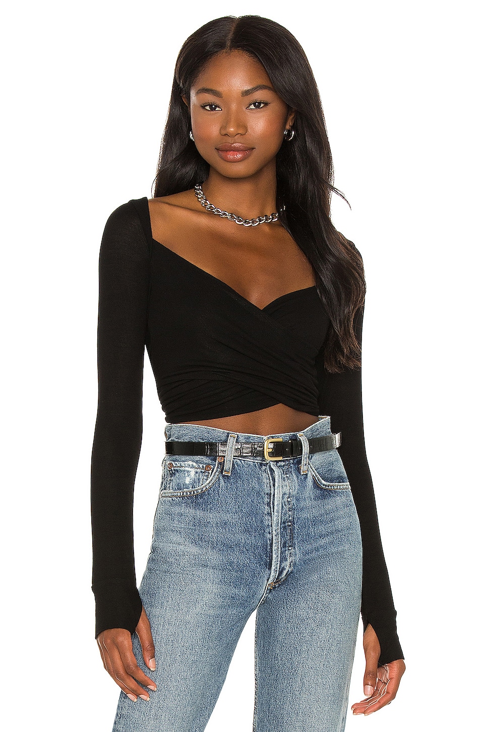 Michael Lauren Sonny Criss Cross Top in Black | REVOLVE