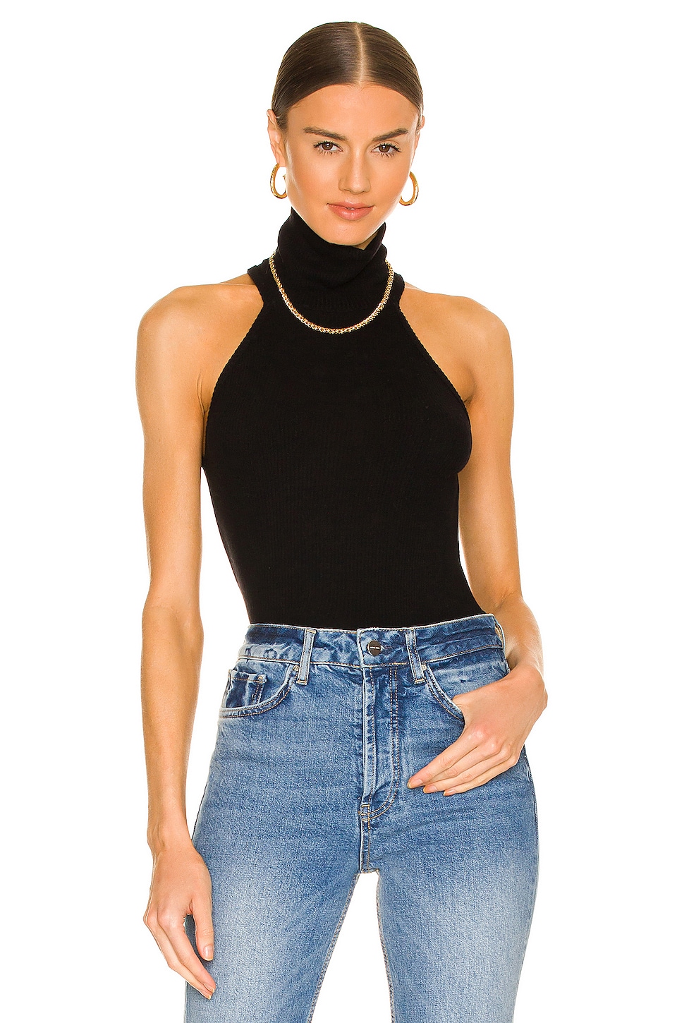 Michael Lauren Oslo Mesh Top in Black