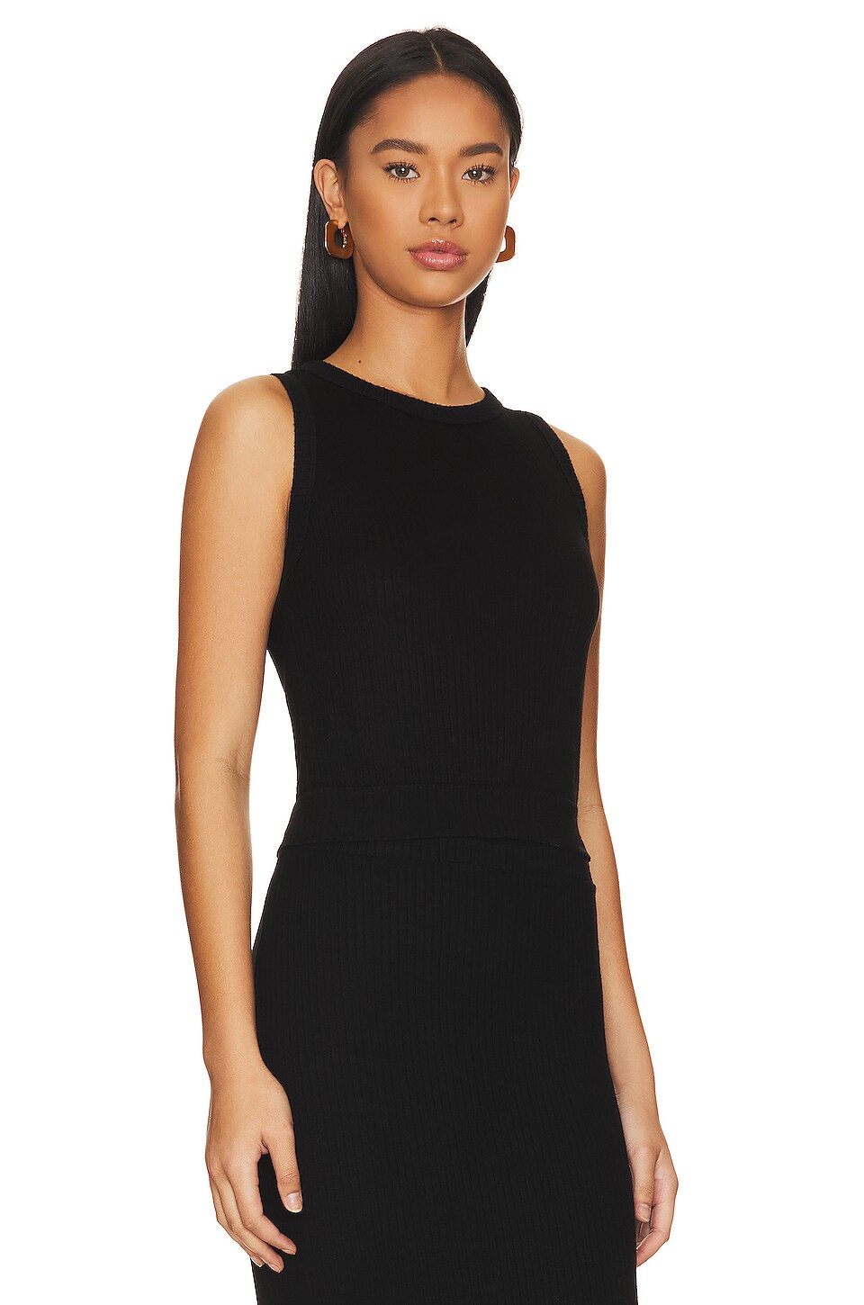 Michael Lauren Cordell Cropped Tank in Black
