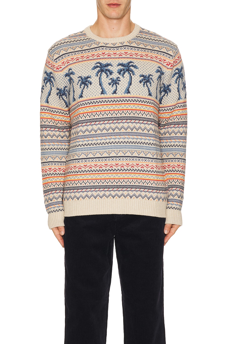 Marine Layer California Fair Isle Sweater in Palm Fair Isle REVOLVE
