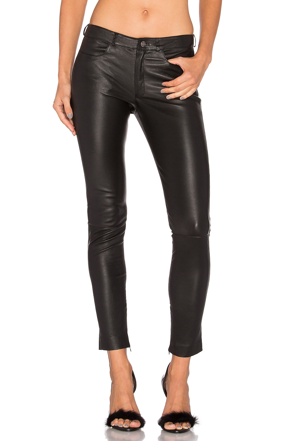 MLML Leather Skinny Jean in Black | REVOLVE