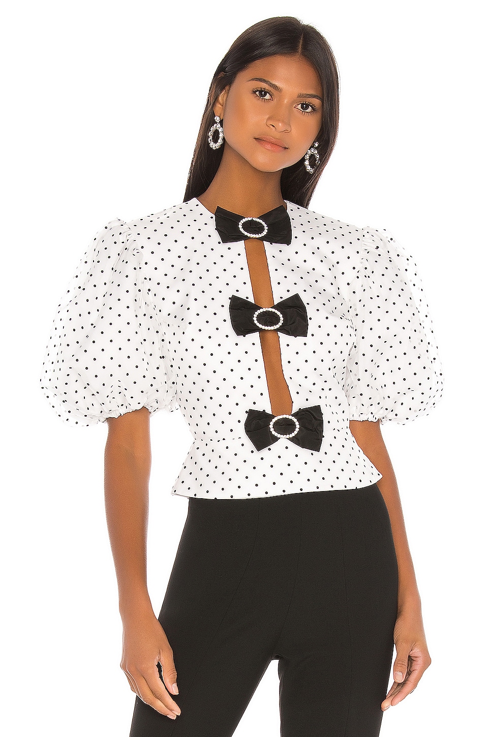 revolve polka dot top