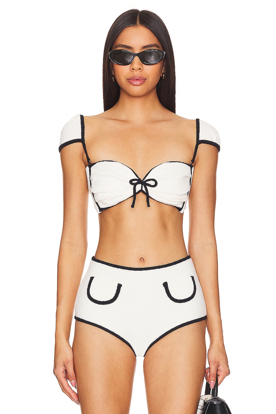 Montce Swim X Olivia Culpo Cabana Bows Bikini Top in Cream Montce Swim X Olivia Culpo Cabana Bows Bikini Top in Cream