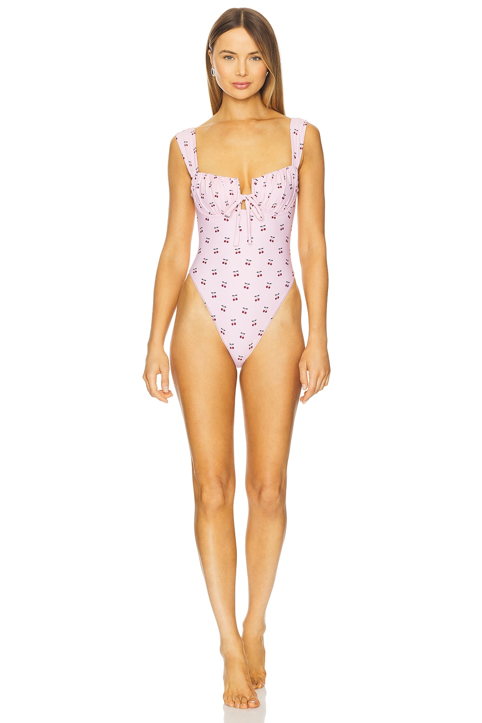 Montce Petal One Piece in Cherries | REVOLVE