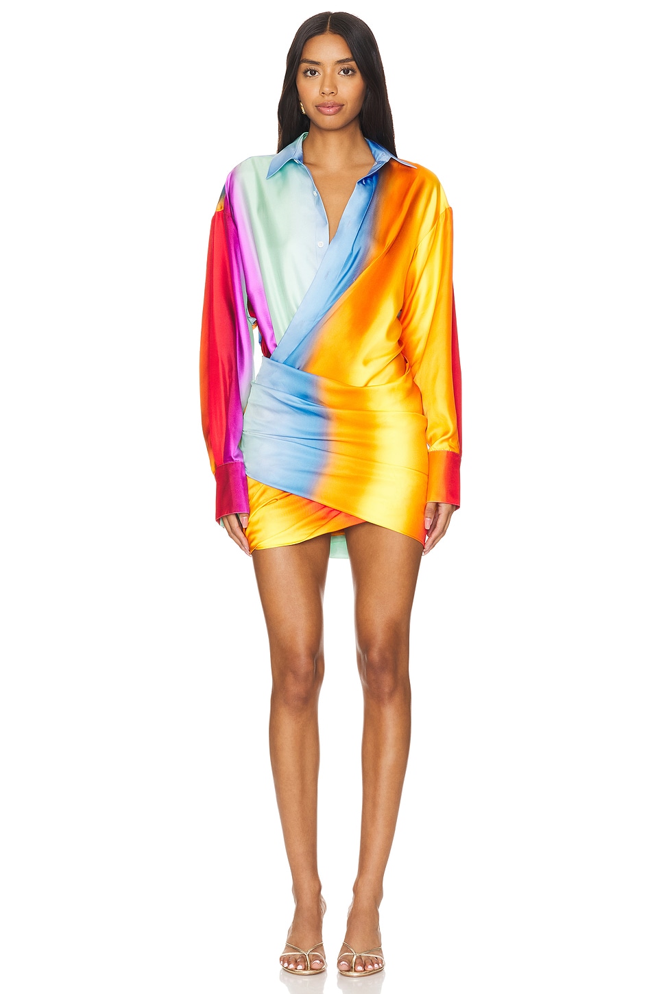 Monse Rainbow Blur Wrapped Shirt Dress | Shopbop