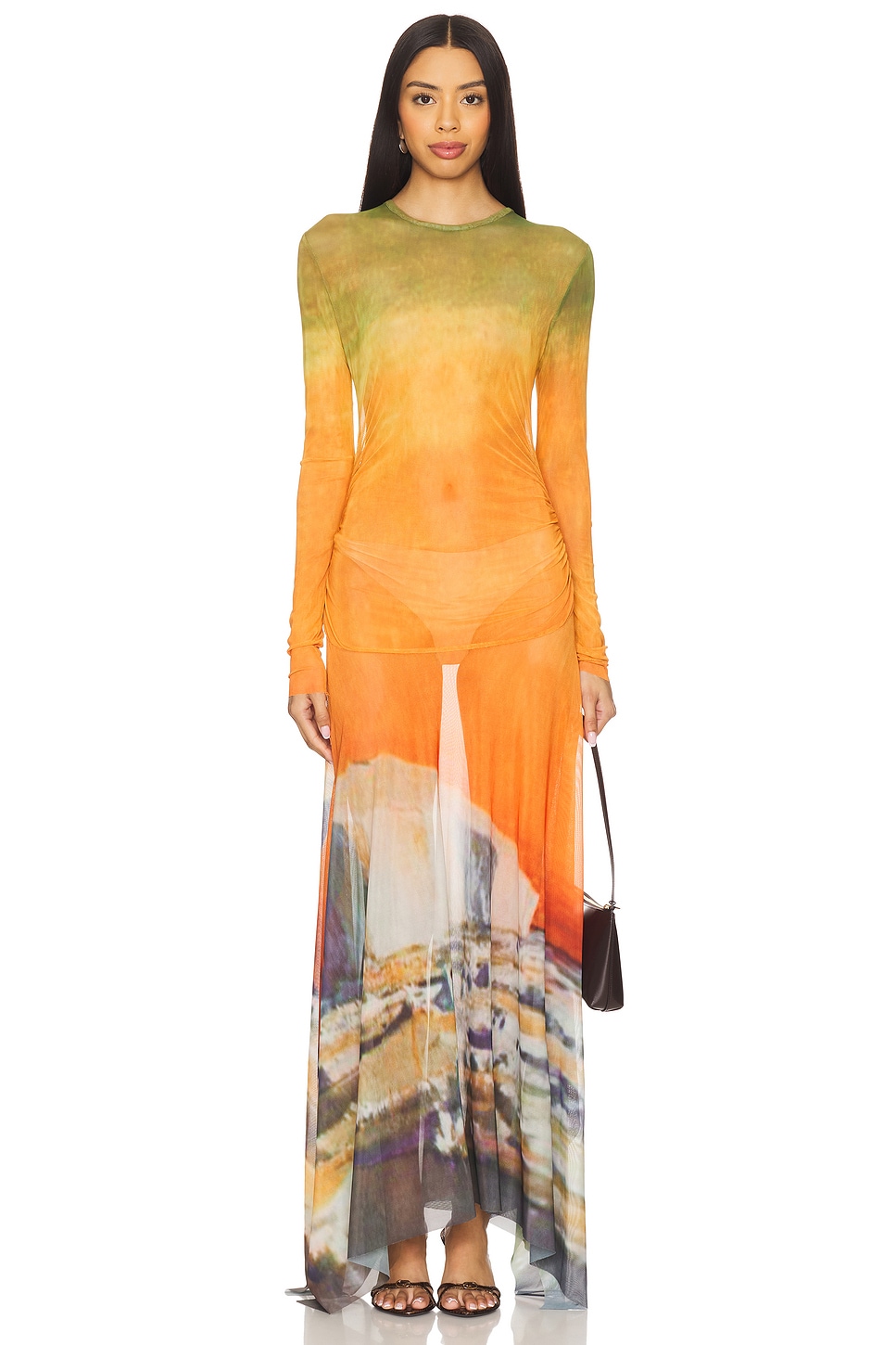 Handkerchief Hem Maxi Dress