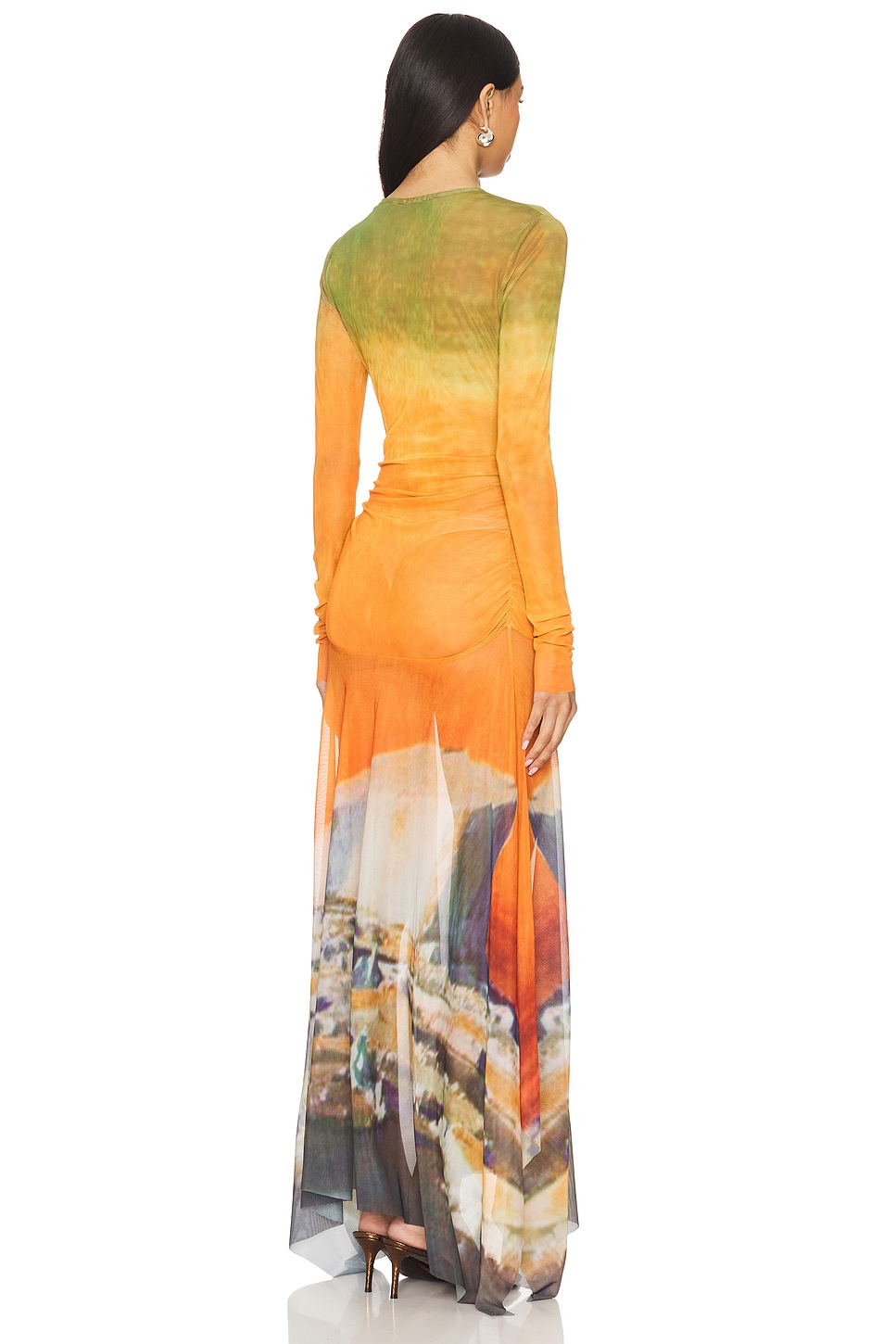 Handkerchief Hem Maxi Dress